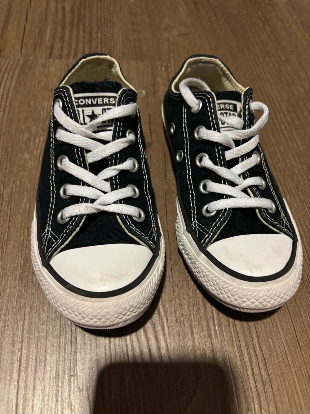 Converse Kids Black and White Low Top Canvas Sneakers
